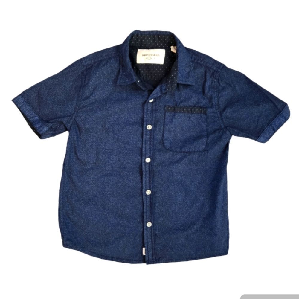 EC PAPER DENIM & CLOTH 100% COTTON SHORT SLEEVE BUTTON UP SHIRT SZ. 5